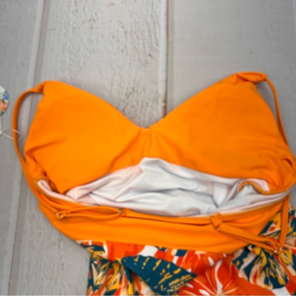 V Neck Push Up One Piece Swimsuit Women Floral Print Sexy Bathing Suit Plunging - Picture 12 of 17